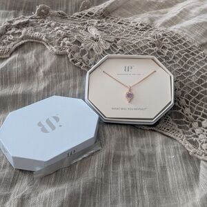 Elegant Rose Gold Necklace with Purple Pendant